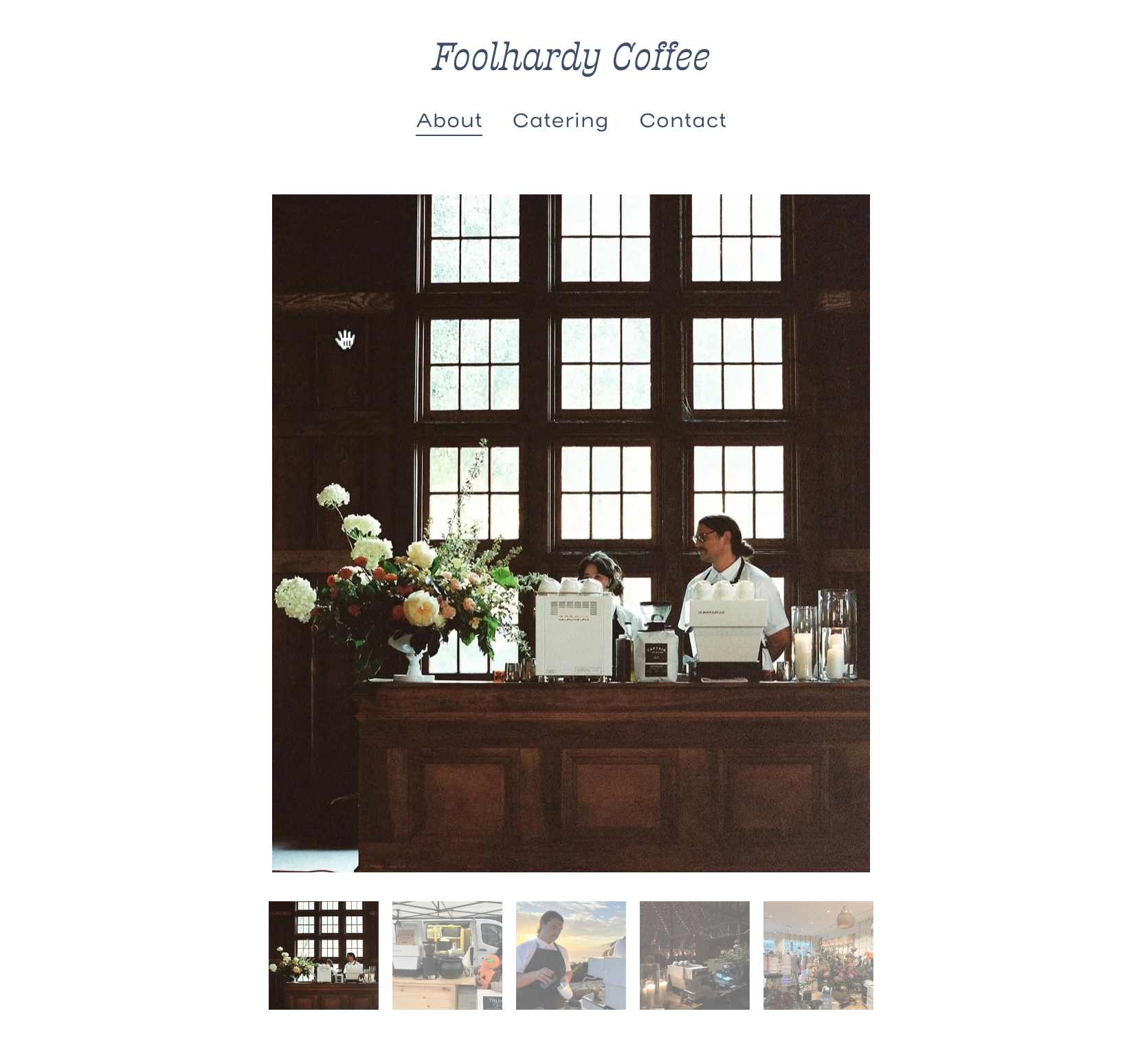 Preview of Foolhardy Coffee website
